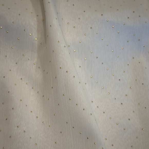 Elle XL 3/4 Sleeve Off White with Gold Rhinestones Women's Top - Picture 6 of 7